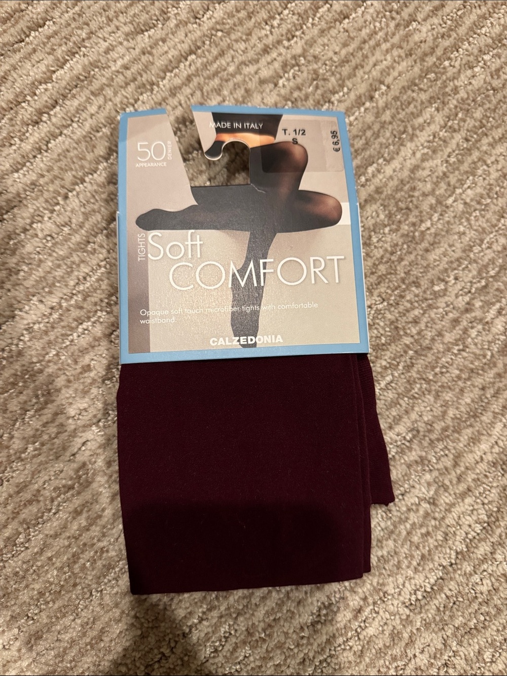 Calzedonia Soft Comfort Tights — Burgundy size small